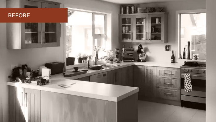 Before photo of Mat and Martha's Kitchen.