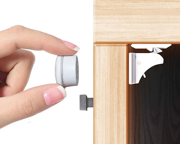 Locks are magnetic and hidden from view.